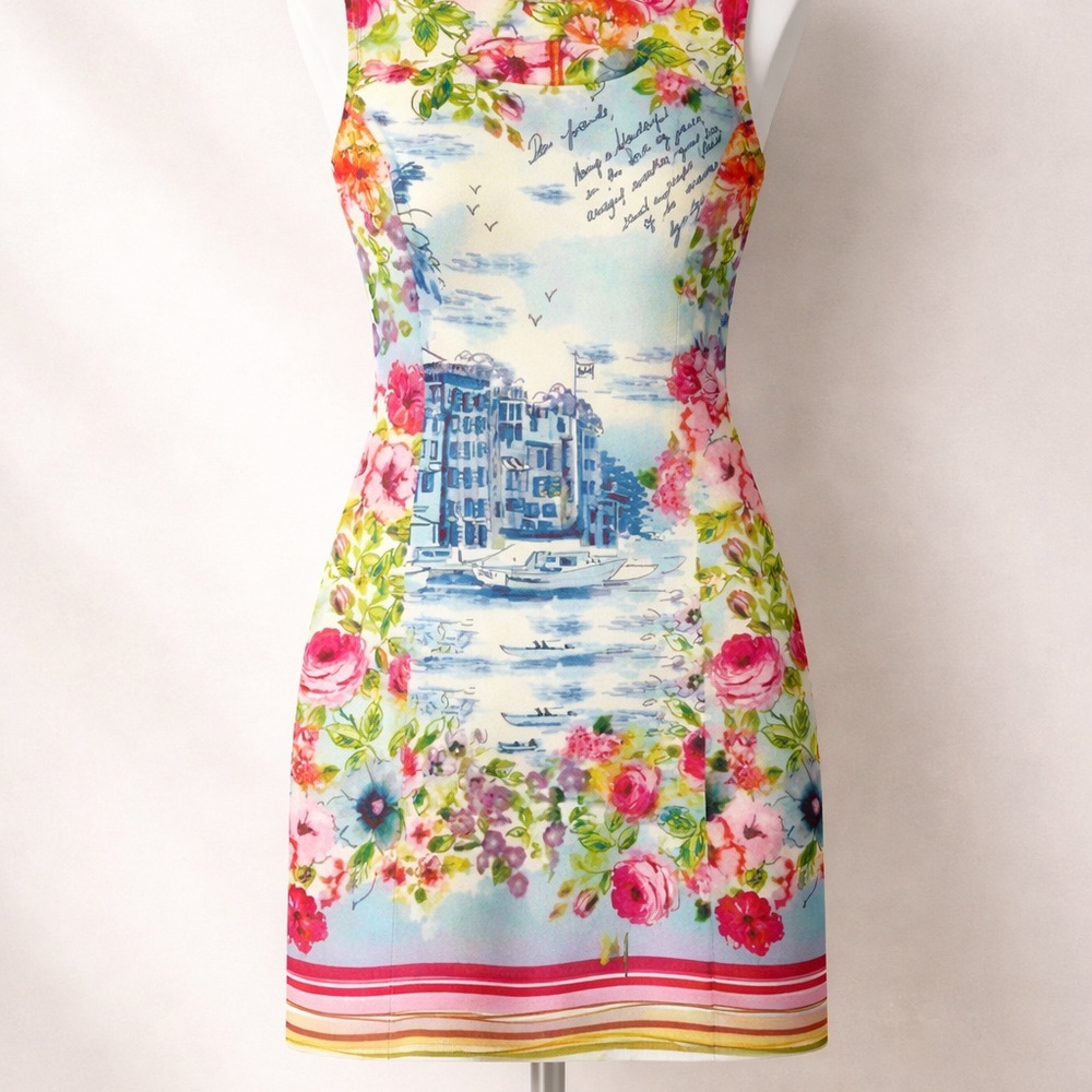 Gabby Skye floral Venice dress, size 12.